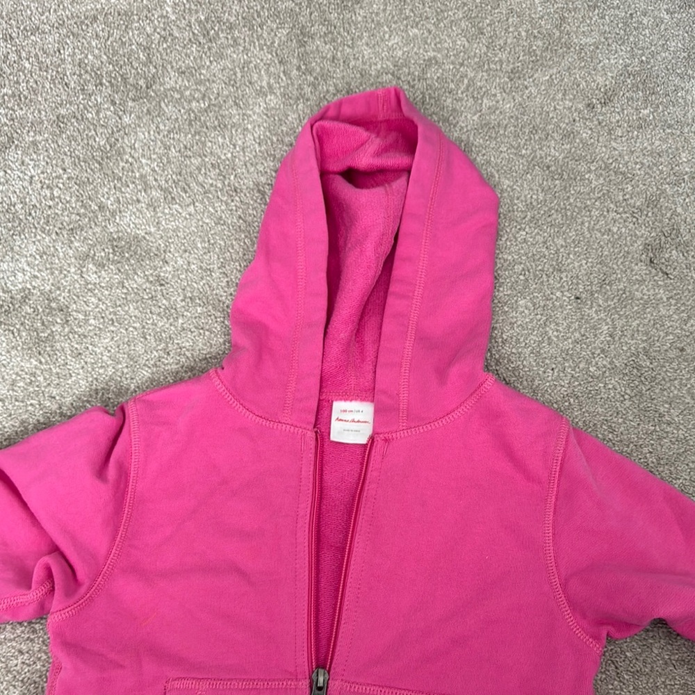 Hanna Andersson Vibrant Pink Zip-Up Hoodie